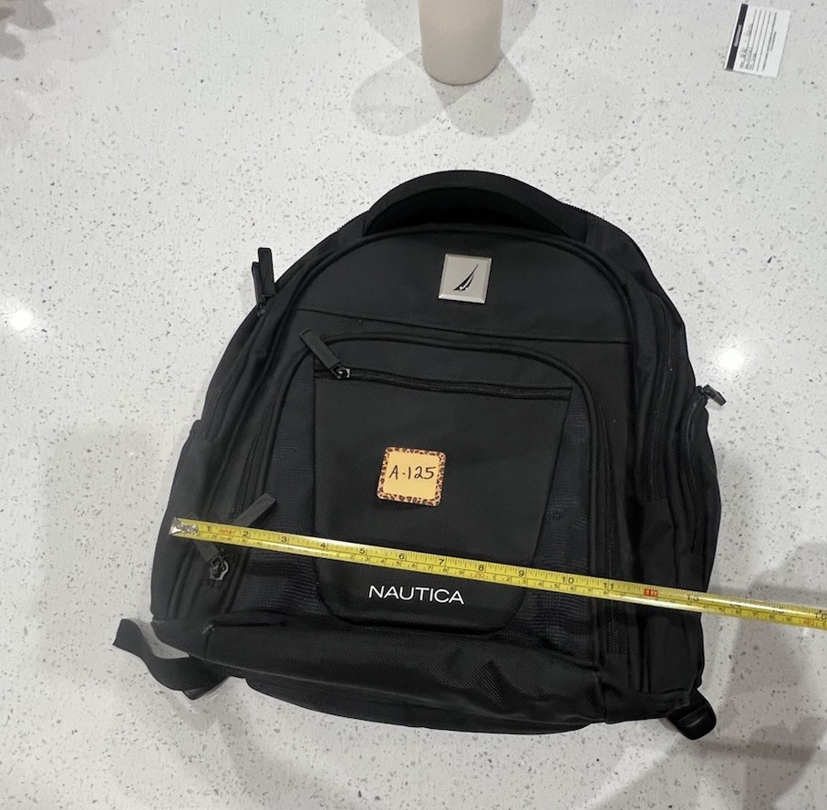 Nautica Logo Padded Back & Straps Polyester Backpack Black