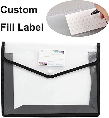 Plastic File Folders Legal Size Expandable Document Folder with 2 Pack Black