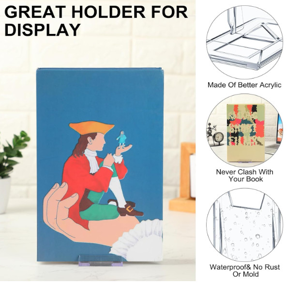 12 Pack Acrylic Book Stand for Display Adjustable Clear Display Holder Easel Col