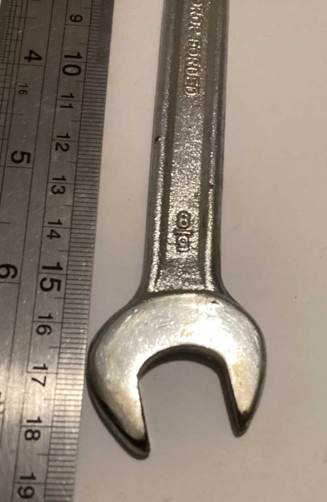 Drop forged, double open end spanner, size 3/4 5/8