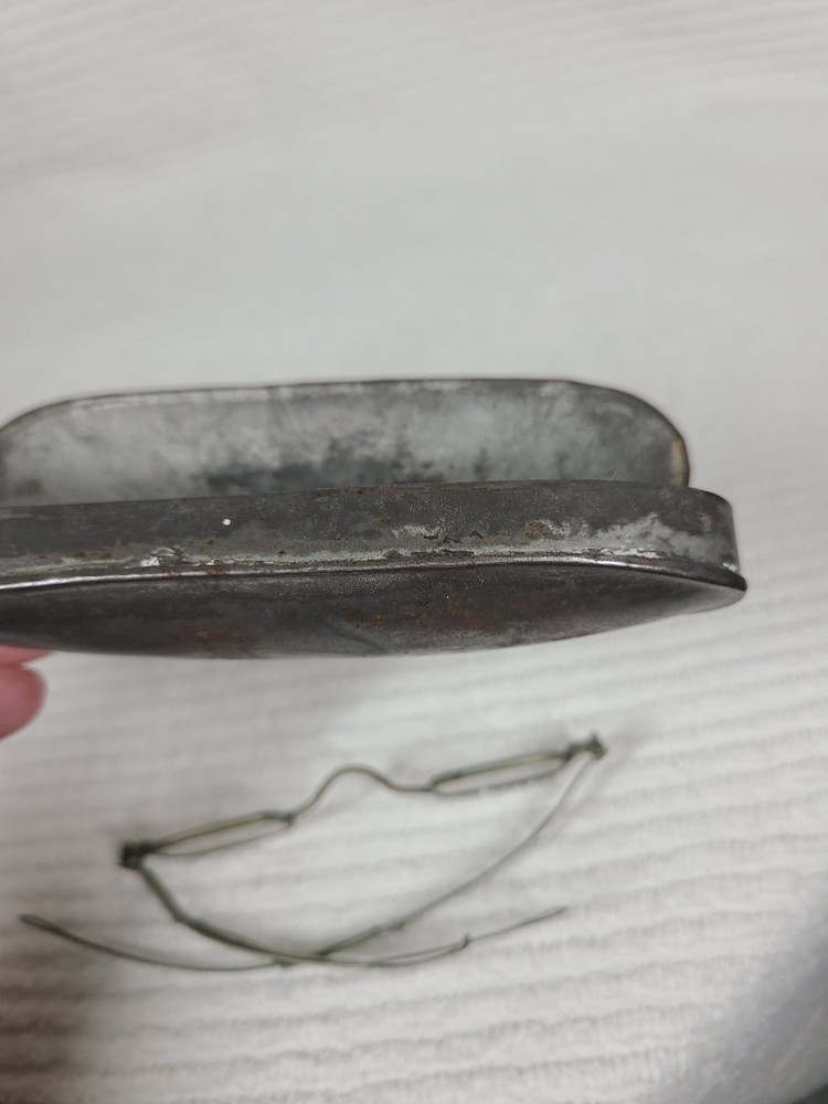 Antique 1800s Eyeglasses w Case Rectangular Small Lens Telescoping Arm Ooak Rare