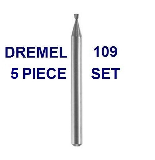 Authentic Dremel 109 Engraving Cutter Bit Head 1/16" Bit Shank 1/8" 5 Piece