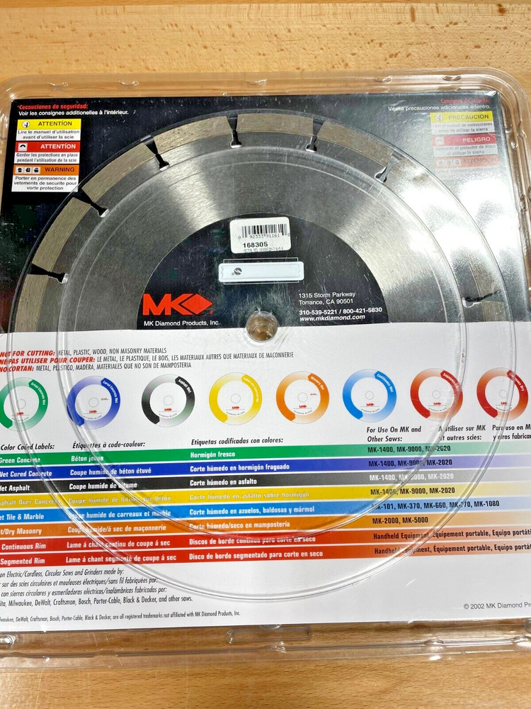 MK Diamond 168305 Vector Segmented Rim Diamond Blade, 10" Diameter: