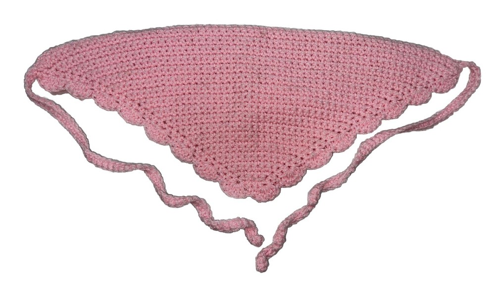 Handmade Crochet Head Bonnet Pink OSFA
