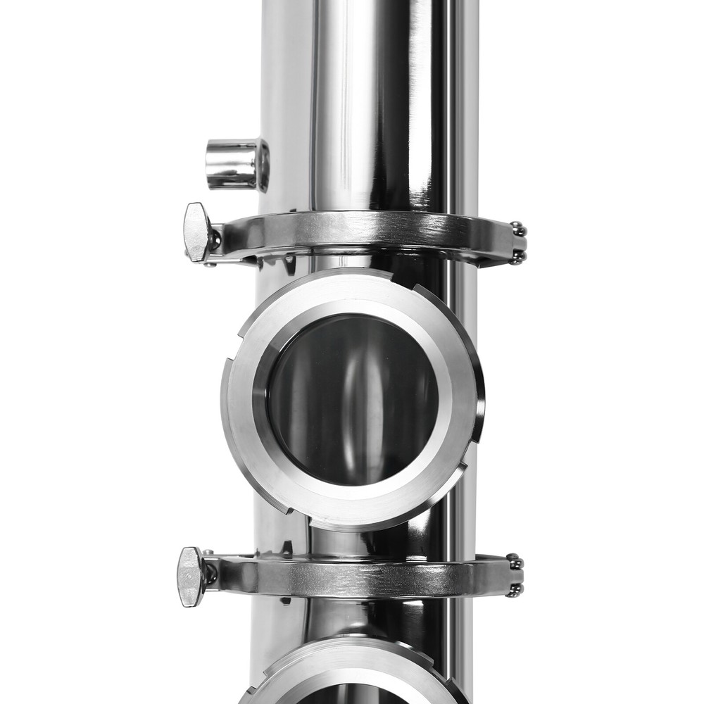 4" Inch Stainless Moonshine Still Reflux Column With Copper Bubble Plate 52 Gal
