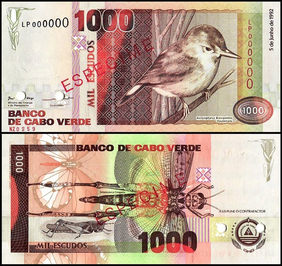 Cape Verde 1000 Escudos, 1992, P-65as, UNC, Specimen