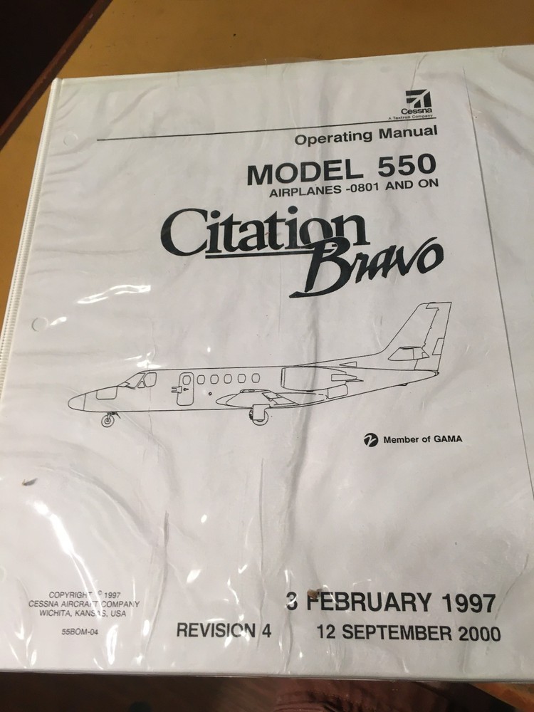 Citation Bravo, Model 550 Operating Manual