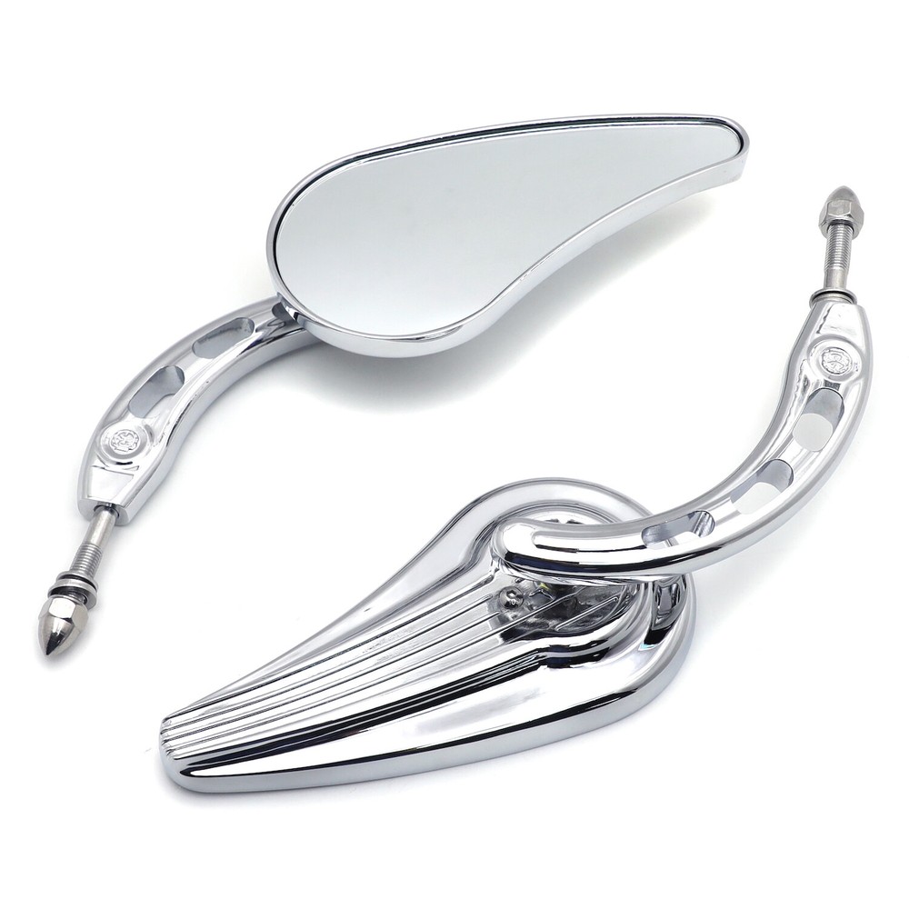 Chrome Raindrop Side Mirrors For Harley Softail Classic Deluxe Breakout Night Ro