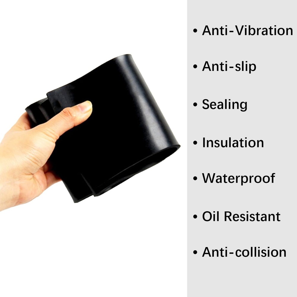 Solid Rubber Sheet Rolls Strips 1/16 .062" Thick X 2" Wide X 10'Long Solid Ru...