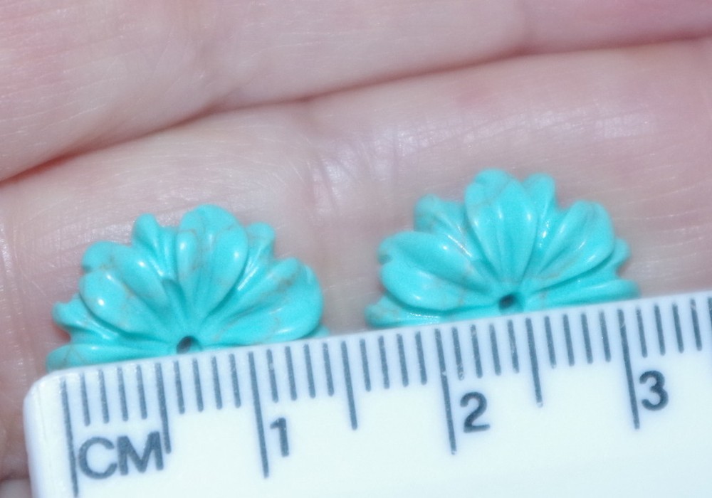 15MM Turquoise Flower Jackets For Stud Earrings Use With Any Studs Multi Listing