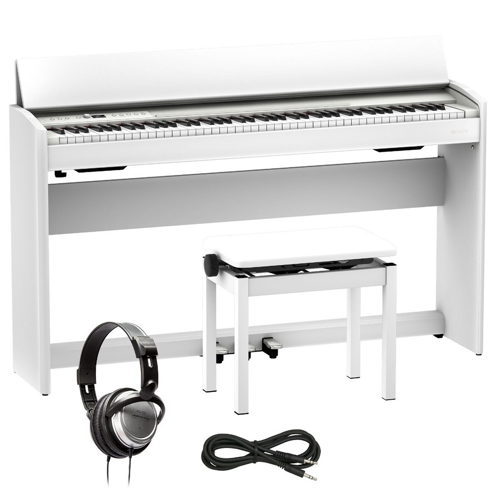 Roland F701 Digital Piano - White COMPLETE HOME BUNDLE