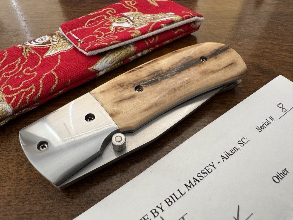 Bill Massey Custom Folding Knife ATS-34 Blade Nice Handle