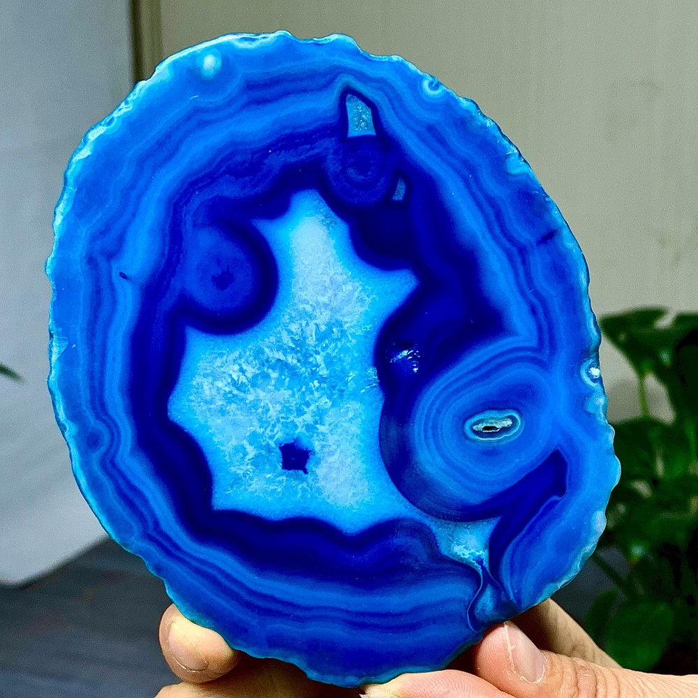 284G Natural Beautiful Agate Geode Druzy Slice Extra Large Gemstone