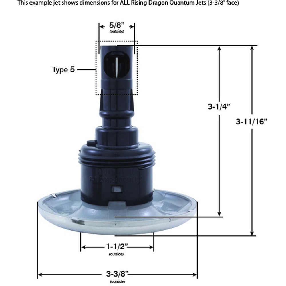Jet Intl, RD Quantum, 3-3/8"fd, Dir, Smth, SS/Blk, Thd