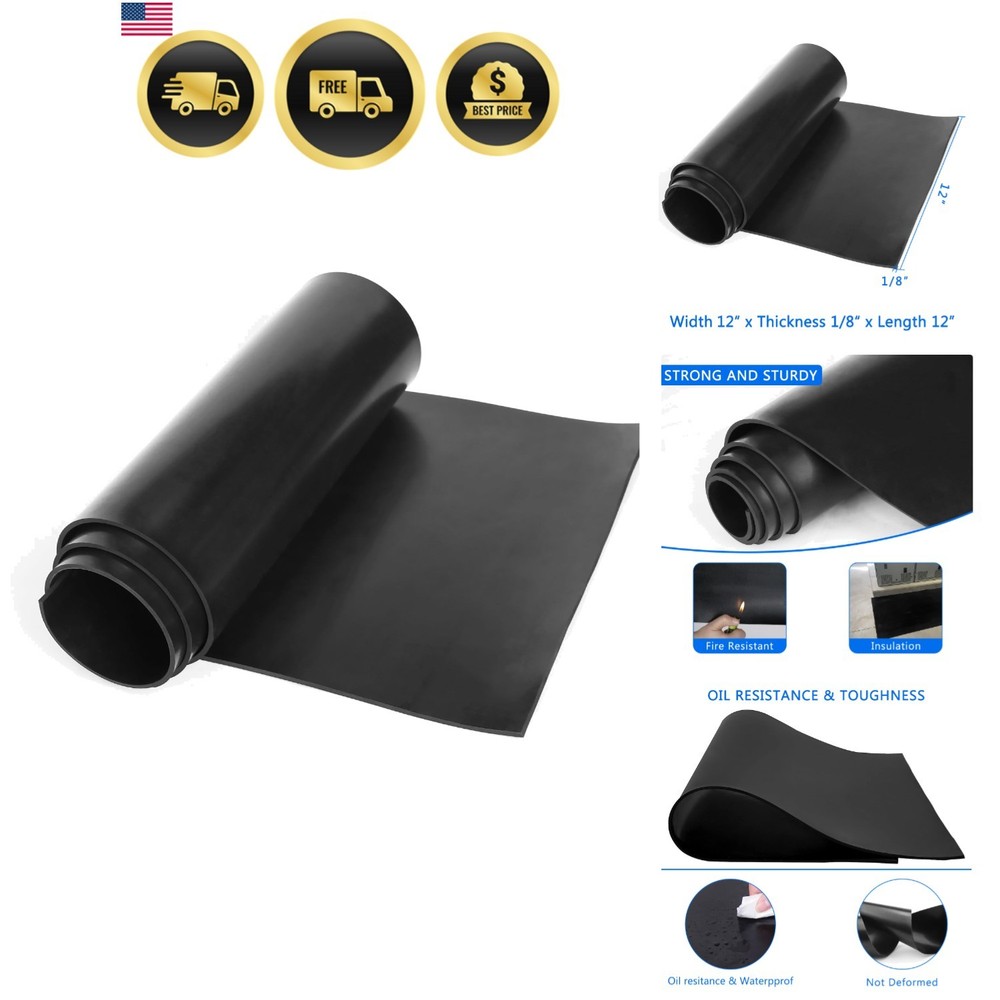 Solid Rubber Sheets Strips, 12" Wide x 1/8" Thick x 12" Long Neoprene Rubber ...
