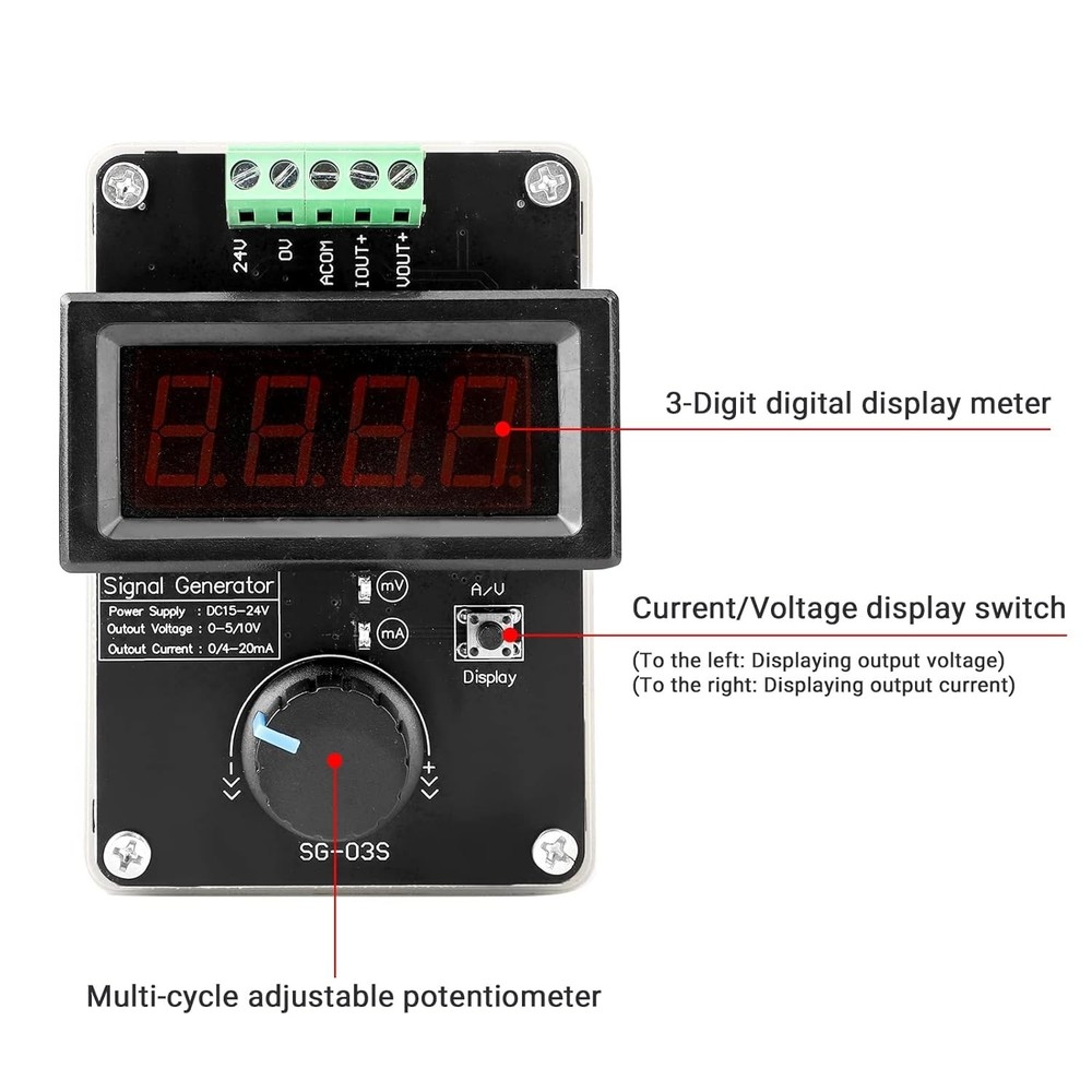 Versatile Adjustable Signal Generator: 4-20mA & 0-10V Output for Easy Testing