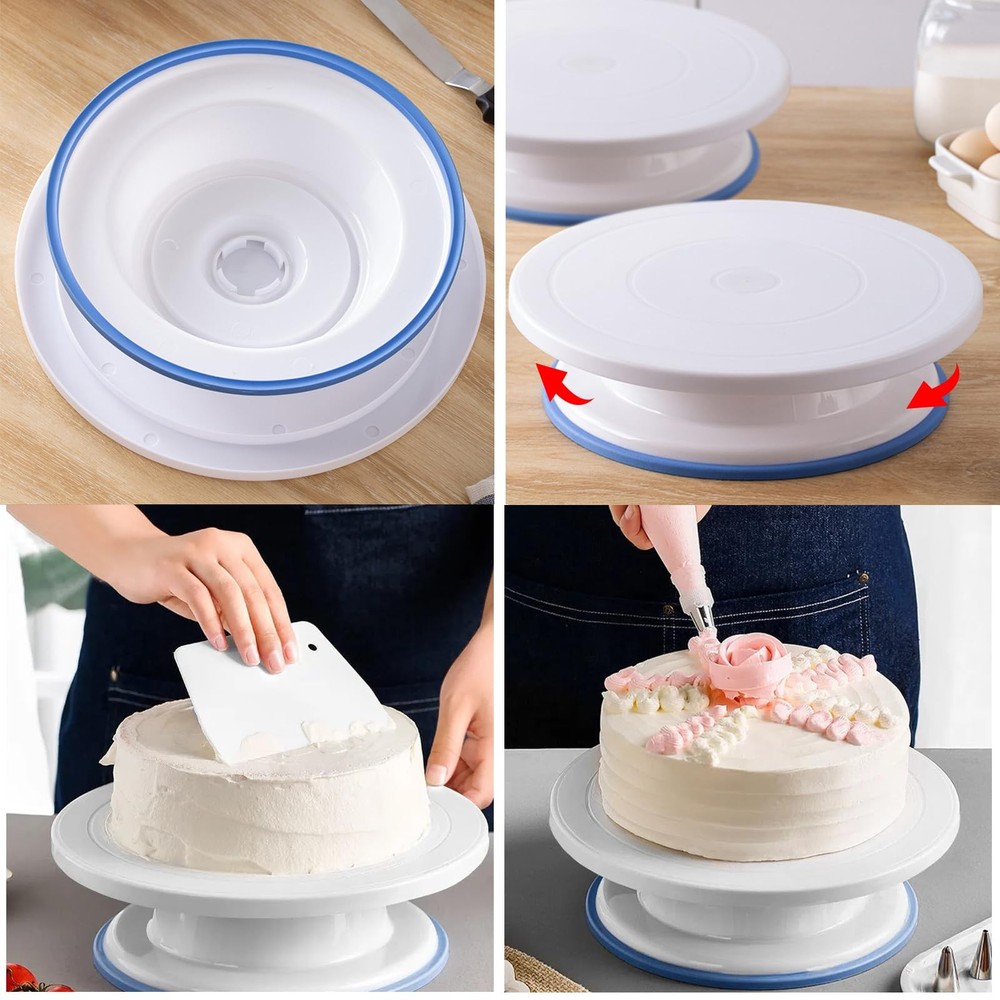 475pcs Complete Cake Decorating Kit, Cake Decorating Tools with Rotating Cake
