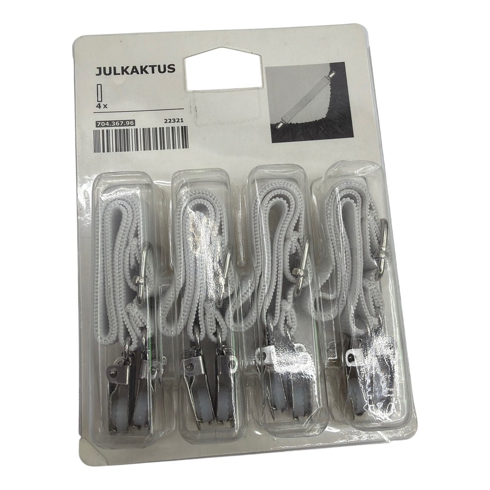 IKEA JULKAKTUS Elastic Strap Sheet Holders White 4-Pack 704.367.96