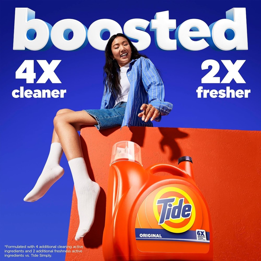 Liquid Laundry Detergent, Original Scent, 125 Fl Oz, 100 Loads, Boosted Clean Ev