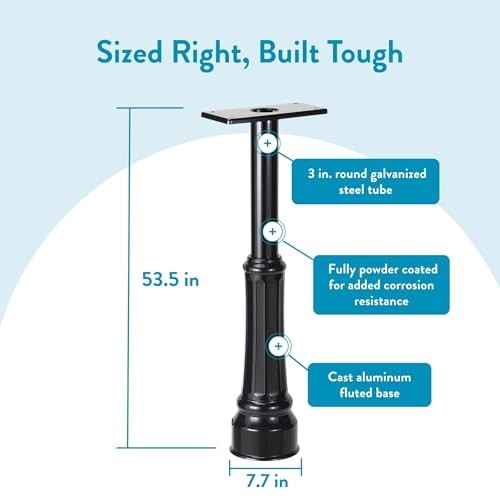 7507B Basic Post with Decorative Cover Black