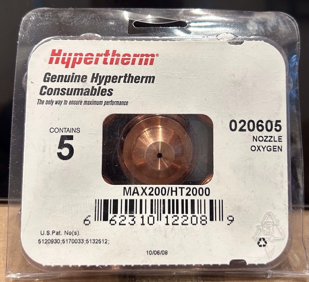 Hypertherm 020605 Nozzle 5 Pack O2 .082 200A