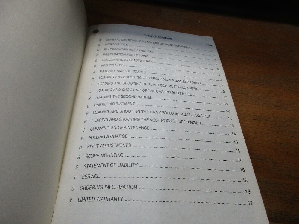 Vintage CVA Muzzleloader Warranty Information Booklet Manual 1992 3/92