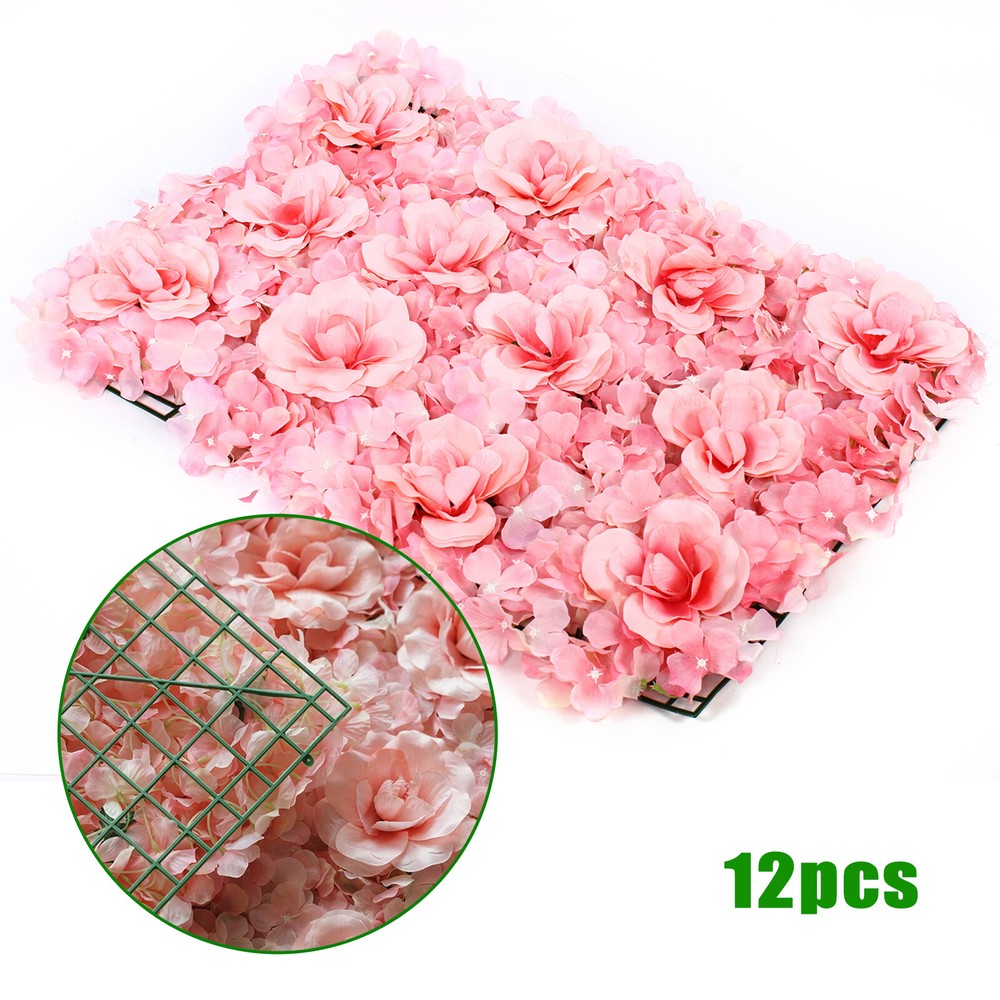 Artificial Rose Hydrangea Flower Wall Panels Wedding Backdrop 60 X40cm 12pcs