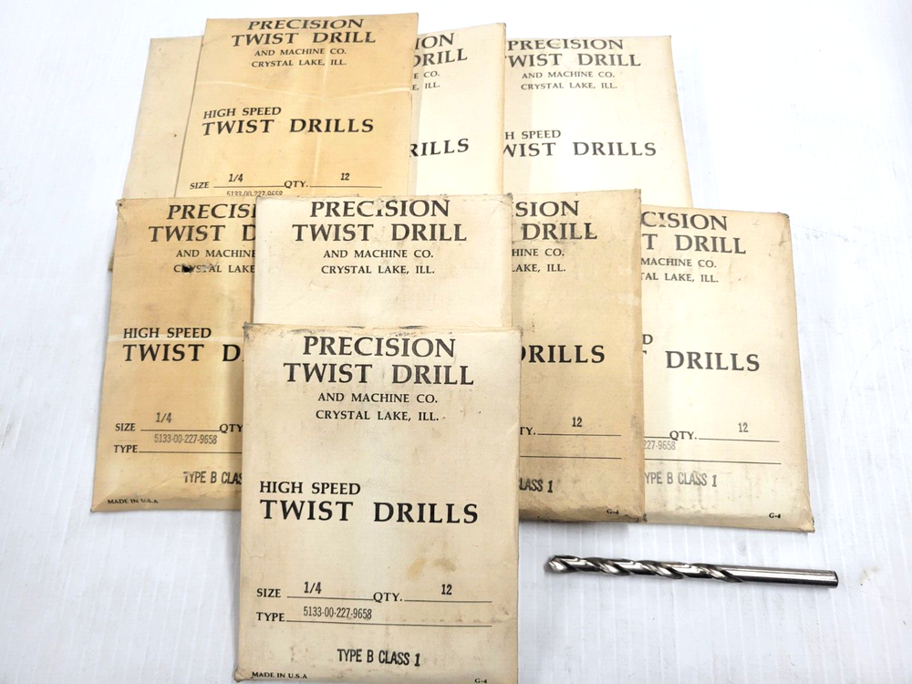 NEW 10 Dozen Precision Twist Drill and Machine 1/4" HSS Drill bits