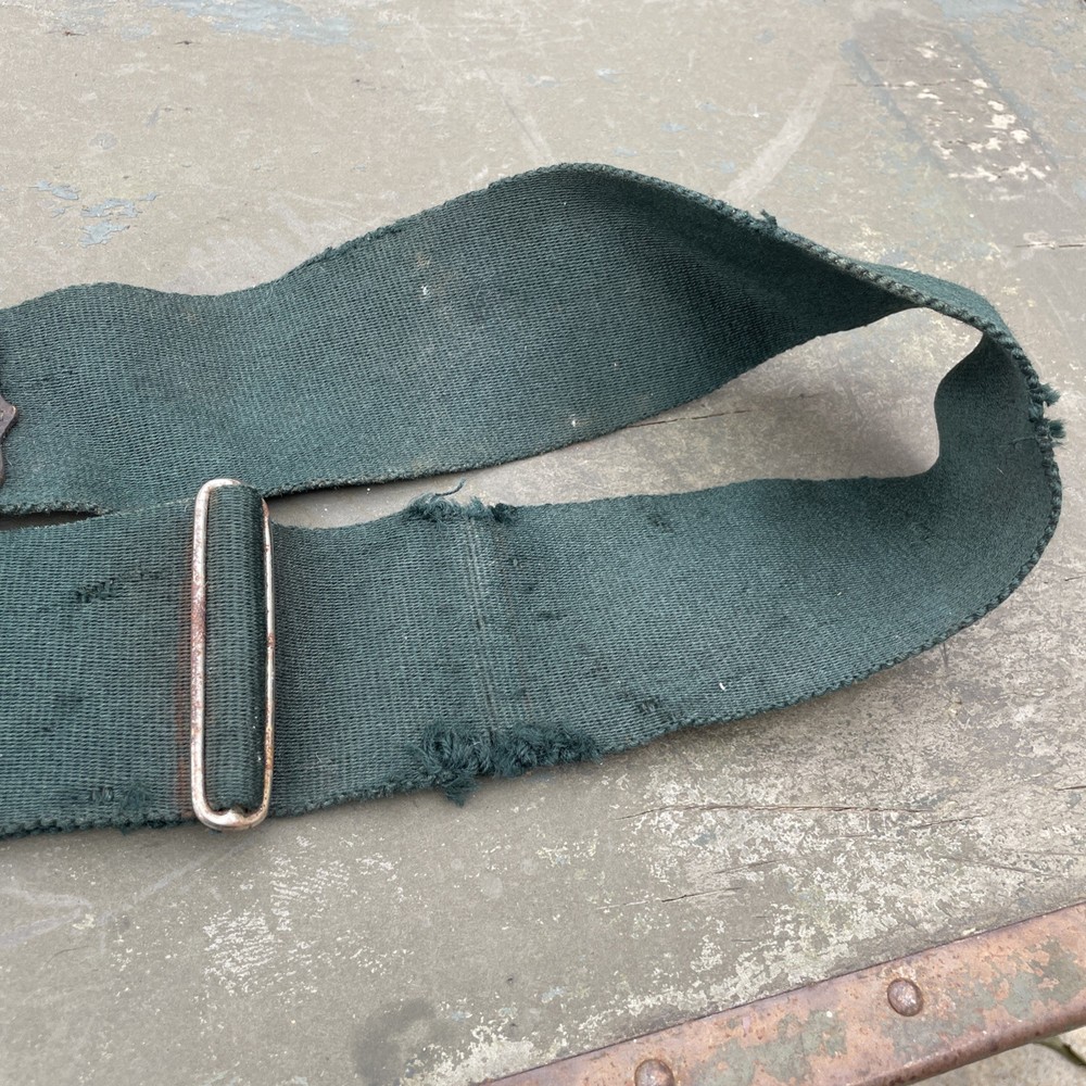 Dark Green Stable Belt 75mm Width with Leather Straps