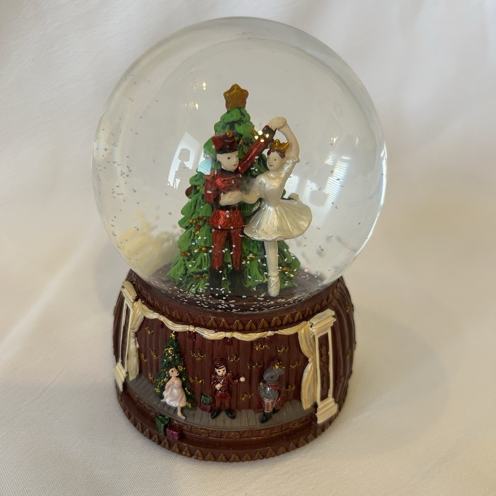 Dancing Nutcracker and Ballerina Musical Water Snow Globe