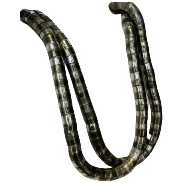 Chunky Snake Chain Necklace 24" Two Toned Spacecore Layered