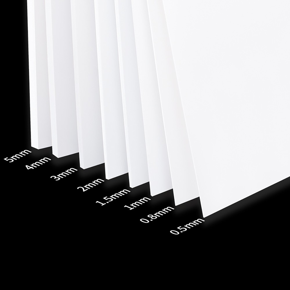 White ABS Plastic Sheet Panel DIY Model Craft 0.5mm 0.8mm ~30mm Thick Multi Size
