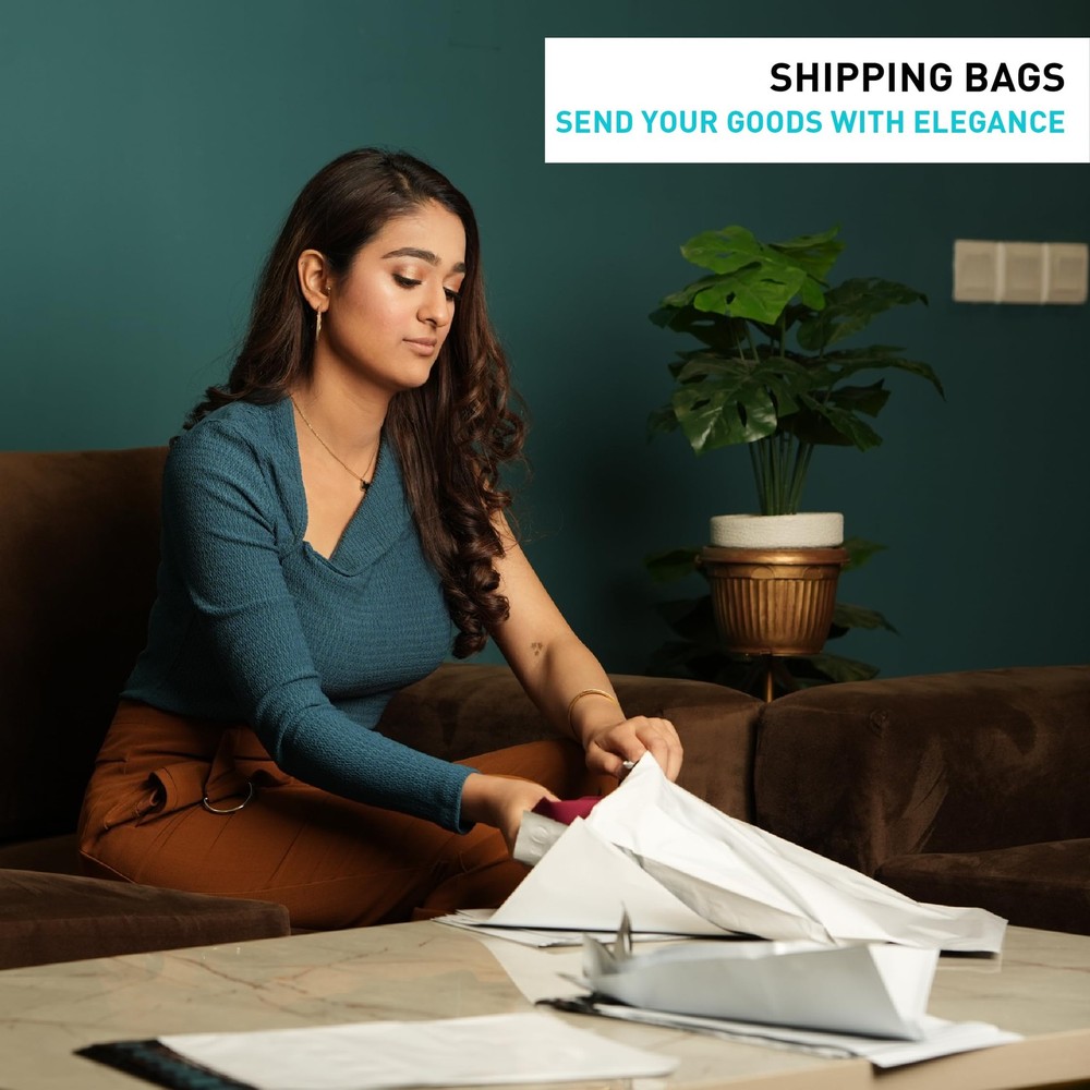 Elegxen 105 Pcs Poly Mailers - Mix Size - Self Sealing, Size, White