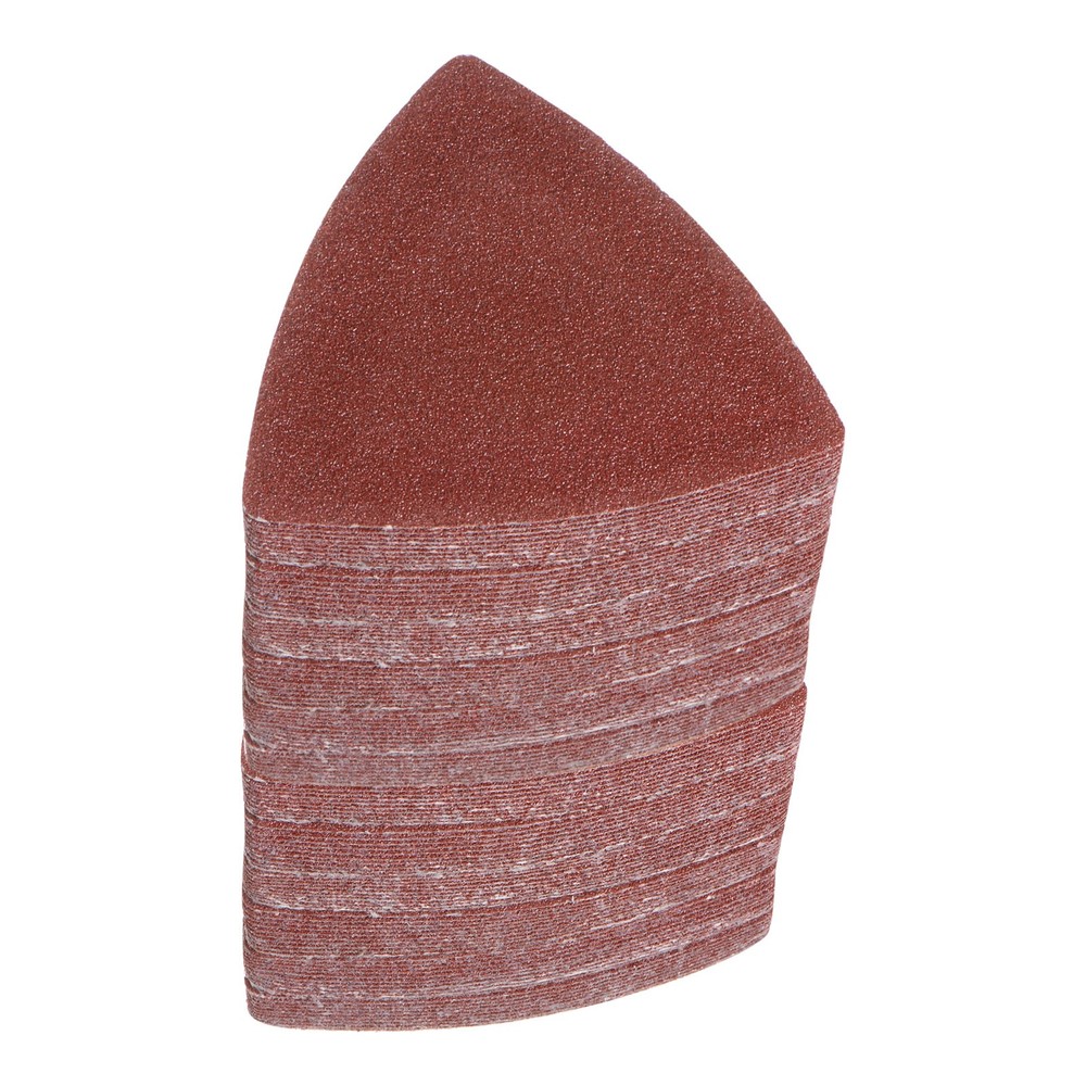 120pcs 80 Grits 80mm Aluminum Oxide Triangular Hook & Loop Sandpapers Pads