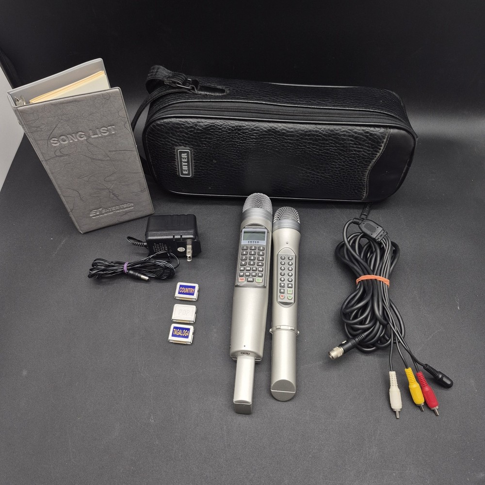 Magic Sing II Enter-Tech Karaoke Microphone System w/ 2 Mics + Songs Tested