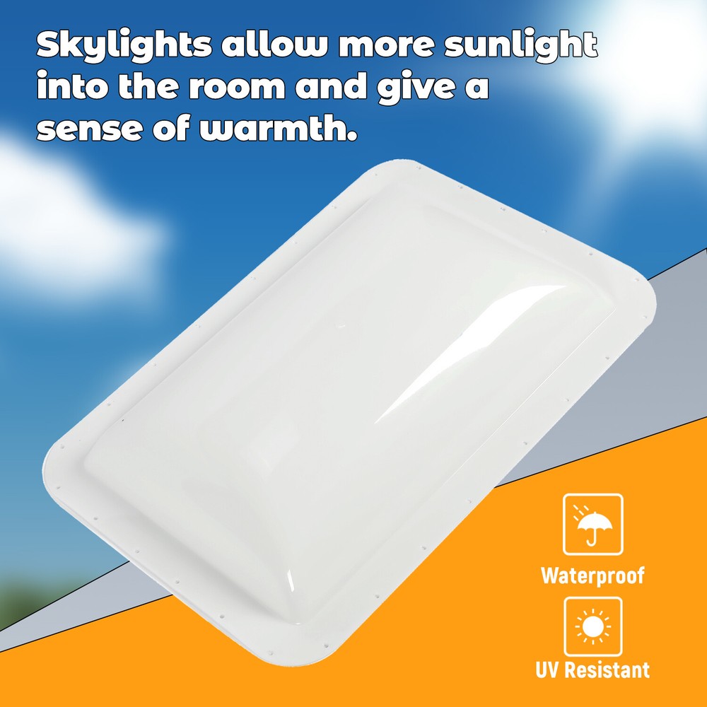 18" x 26" For RV Camper Skylight Exterior White Skylight Cover Roof Top