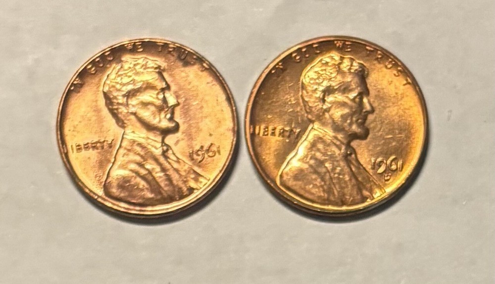 US Coins 1961 P D Lincoln Cent (2 Coins)