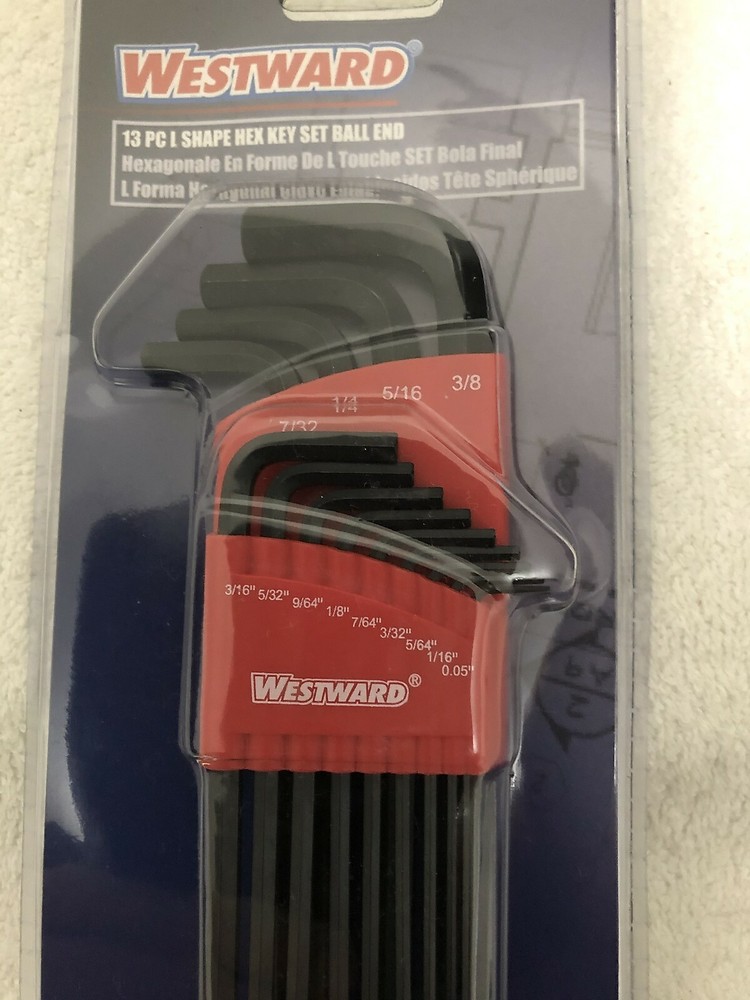 13 PIECE L SHAPE HEX KEY SET BALL END WESTWARD NEW BLACK