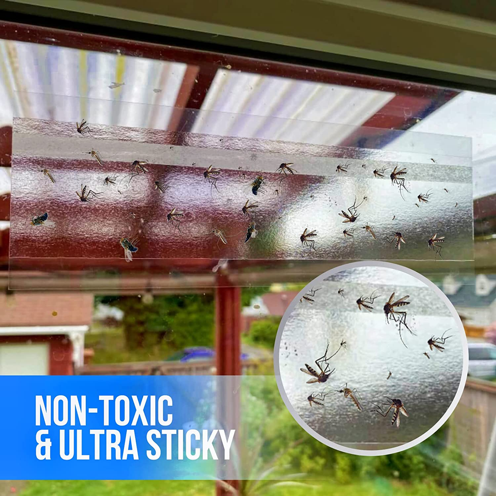 Window Fly Traps Indoor Fly Paper Bug Sticky Strips House Fly Killer Window De