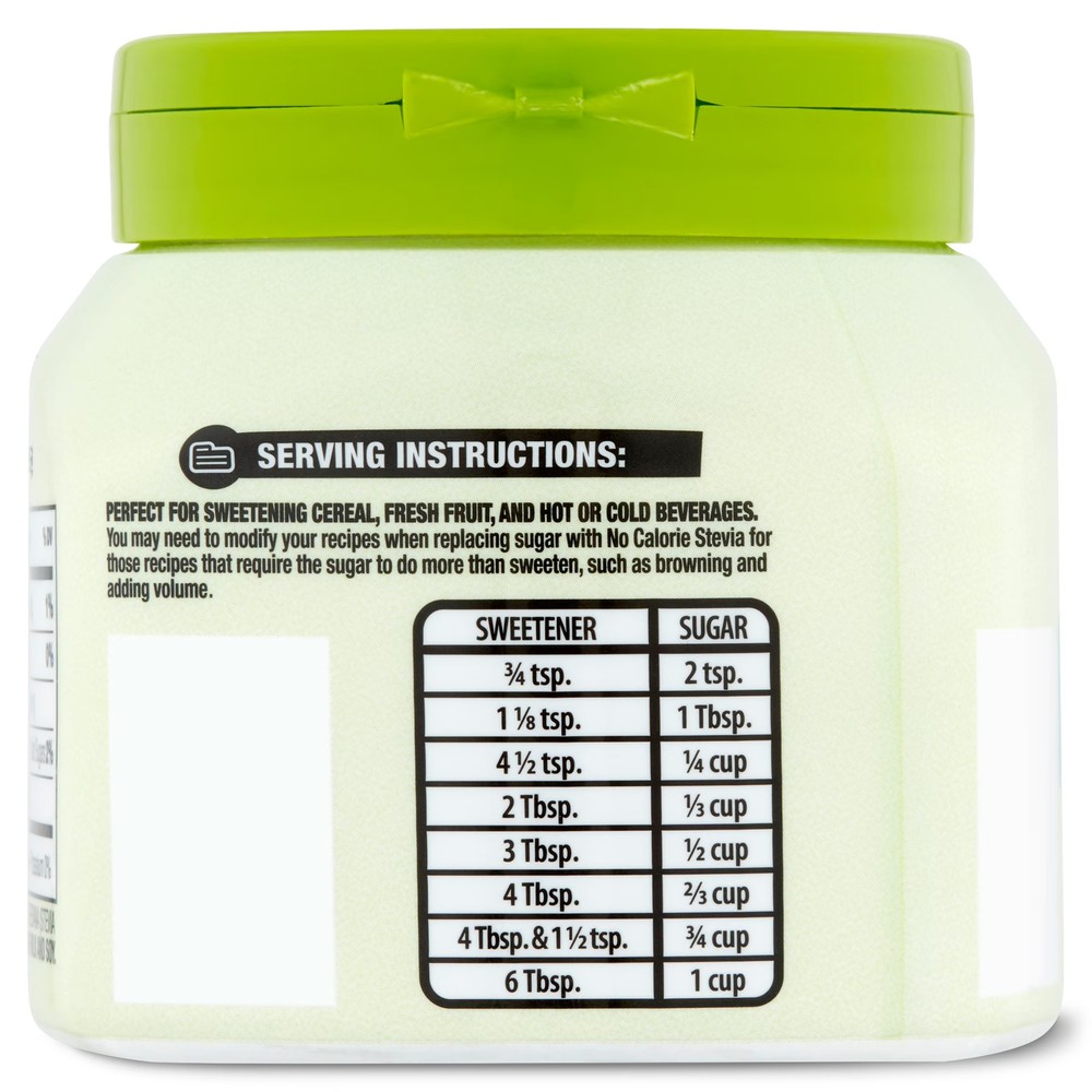 No Calorie Stevia Sweetener
