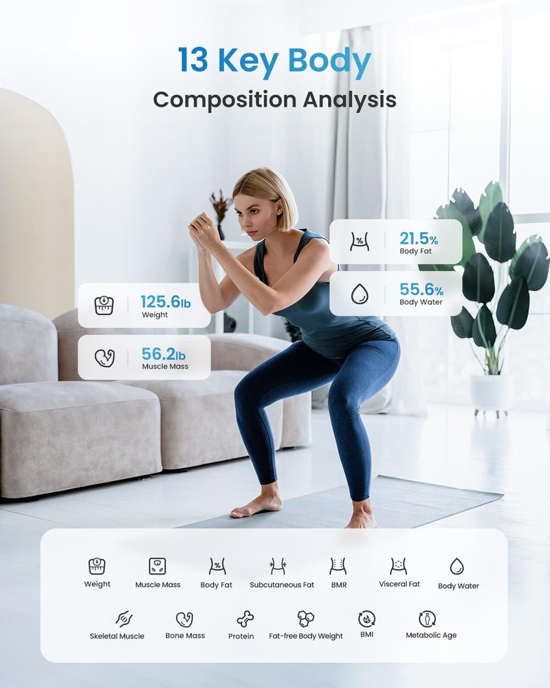 Digital Smart BMI Weighing Bluetooth Body Fat Scale w/ Smartphone App- Analyzer
