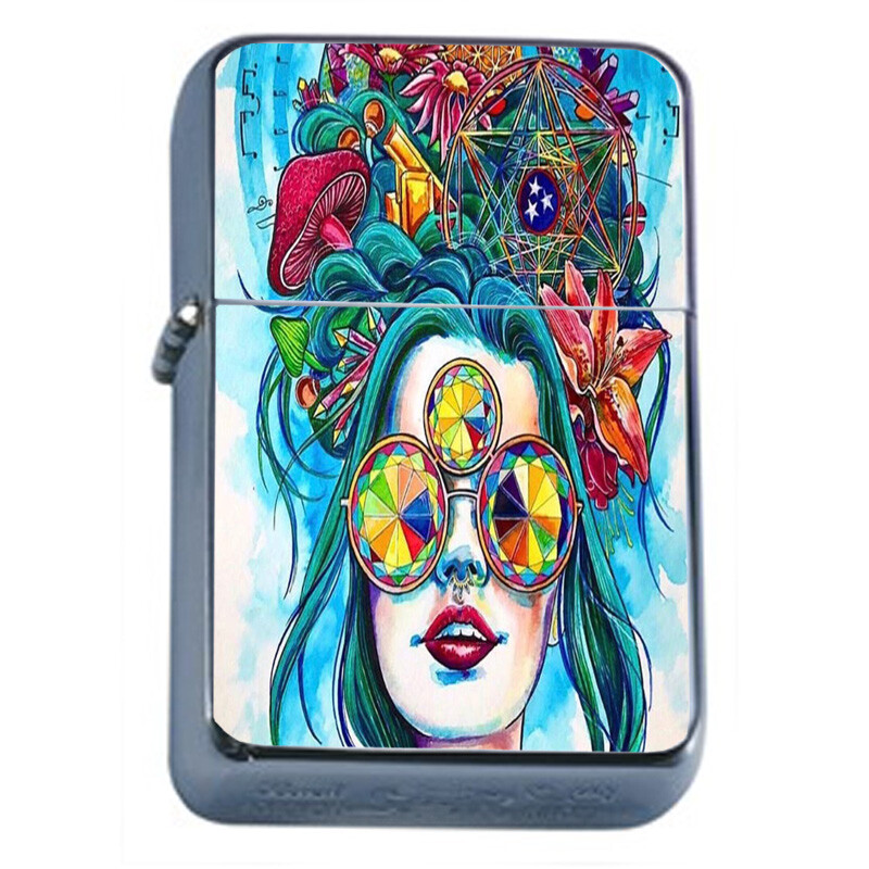 Trippy Art Em1 Flip Top Oil Lighter Windproof