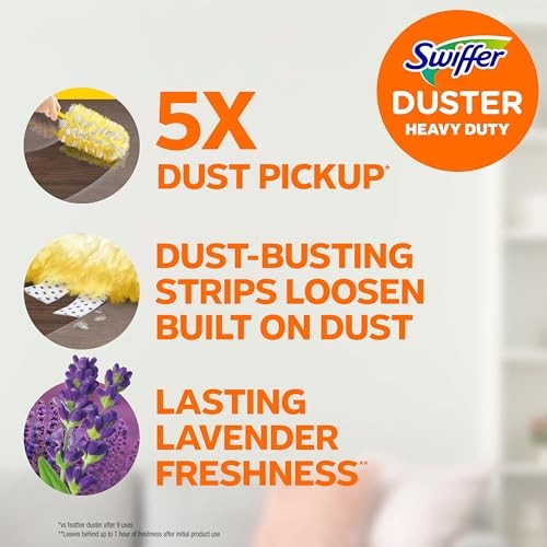 Dusters Heavy Duty, Multi-Surface Duster Refills for Cleaning, Lavender, 24