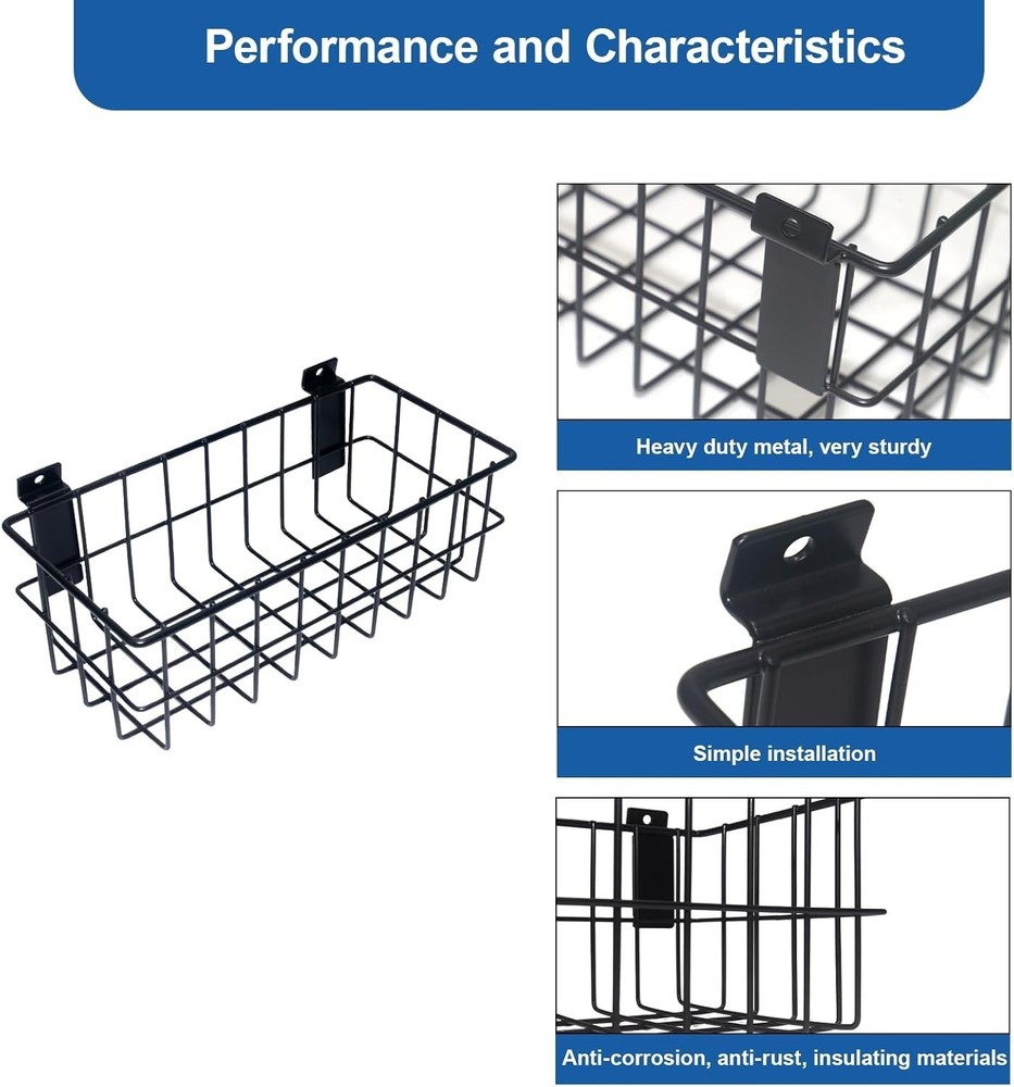 Multi-Functional Slatwall Kit with Baskets and Hooks for Easy Organization