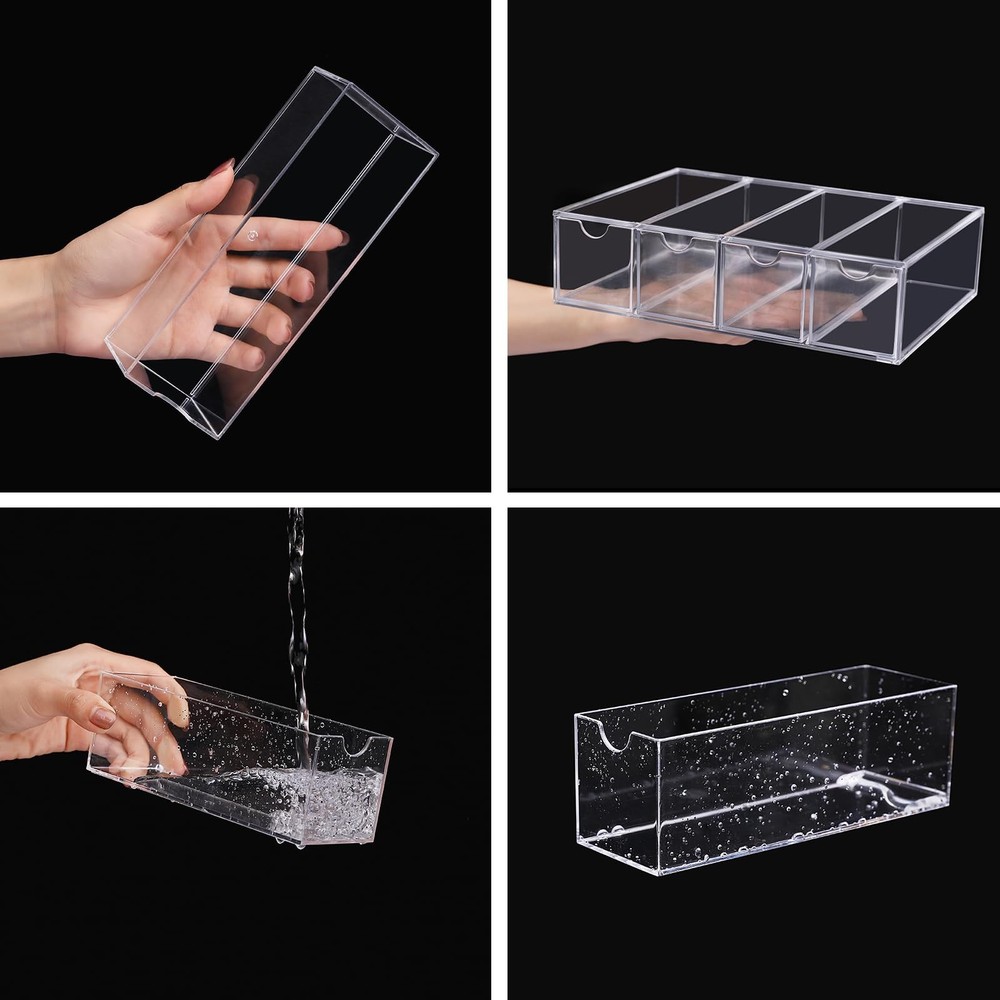 Acrylic Stackable Drawer Organizer with 4 Clear Drawers for Bathroom & Vanity...