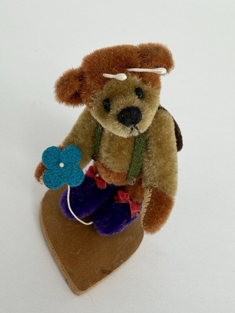 Handmade Miniature Bear Bug Flower Signed “FIGIS” by Sally Lambert