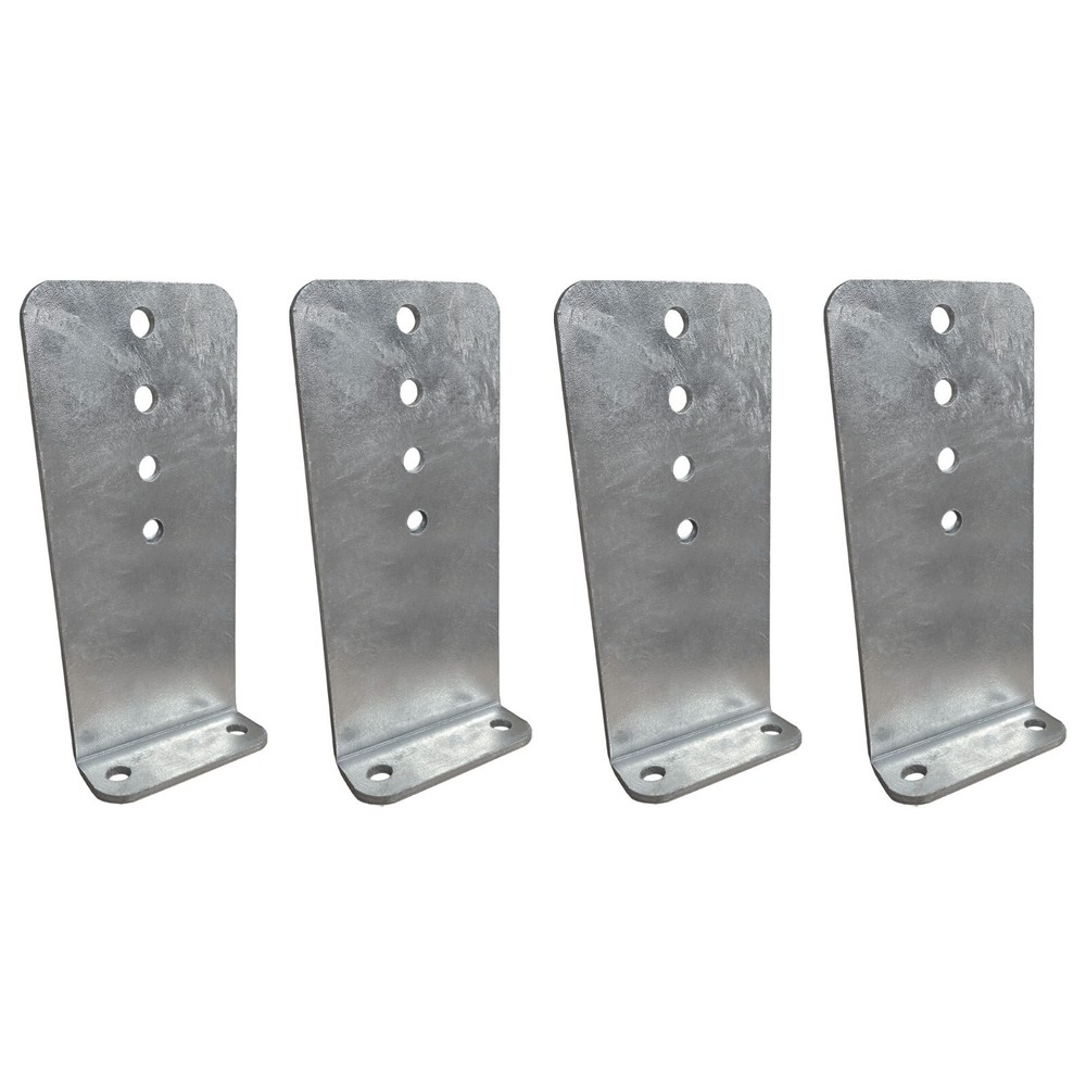 4 Pack - 12" Galvanized L-Type Boat Trailer Bunk Bracket, Heavy Duty