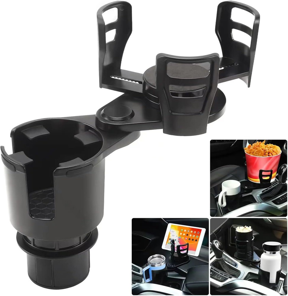 For Large Bottles 2 in 1 Cup Holder Expander Dual Cup with Adjustable Base
