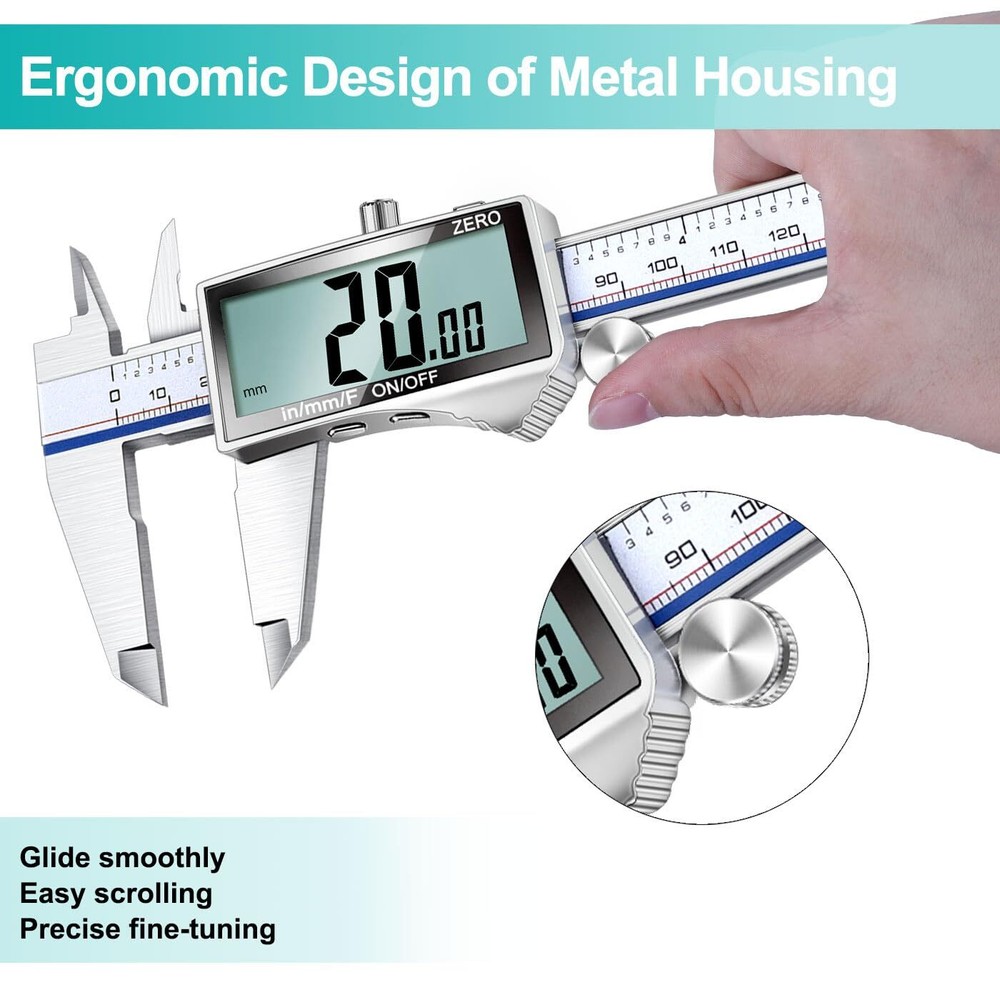 Digital Caliper Caliper Measuring Tool with Large LCD Screen Micrometer Calip...