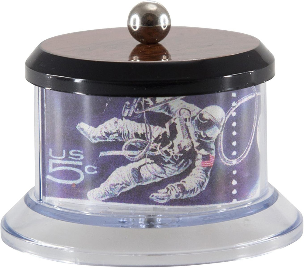 Postage Stamp Keeper Clear Round Storage Case Compact Desk Purse Organizer